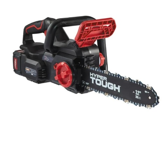 Hyper Tough 20V 4.0Ah Battery Powered 12in Brushless Chainsaw
