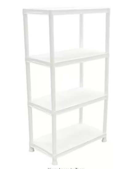 4-Tier Easy Assembly Multi-purpose Plastic Garage Storage Shelving Unit (28 in. W x 52 in. H 15in D