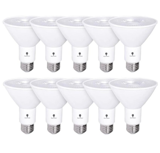 10 Pack PAR30 Outdoor LED Flood Light Bulb 12W 100 Watt Equivalent 900 Lumens Dimmable Waterproof