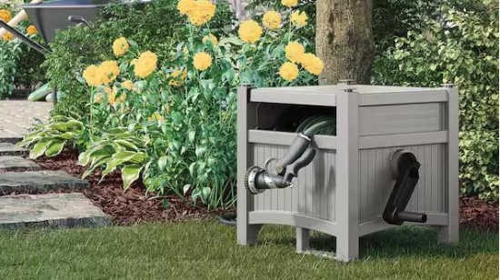 Suncast 100 ft. Hose Hideaway Dove Gray