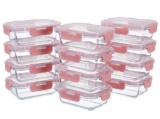 Small Glass Food Storage Containers 12 Pack-12oz Glass Containers with Lids for Meal Prep