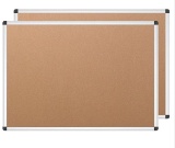 VIZ-PRO cork Notice Board, 48 X 36 Inches, Pack of 2, Silver Aluminium Frame