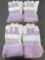 Leather Palm Gloves for rugged (4 Pairs)
