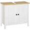 HOMCOM Undersink Restroom 2-Tier Anti-Slip Storage Basin w/ Sink Pipe Slot