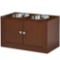 PawHut Elevated Dog Bowls with Storage Cabinet
