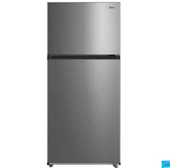 Midea 18 CuFt Top Mount Refrigerator in Stainless Steel