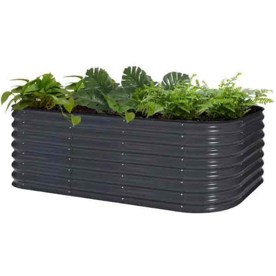 Veikous Galvanized Steel Raised Garden Bed Planter Box Outdoor,