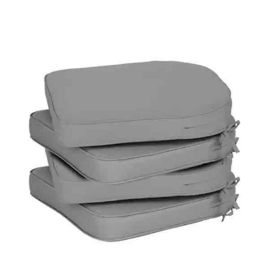 Aoodor 20 in. x 19 in. Rectangle Outdoor Dining Chair Seat Cushion Pads with Ties and Zipper