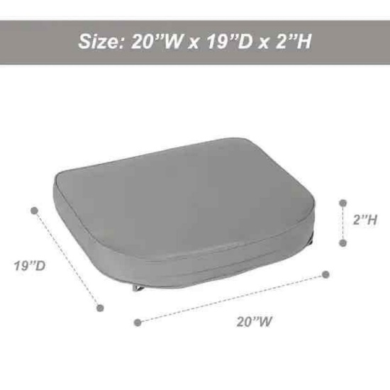 Aoodor 20 in. x 19 in. Rectangle Outdoor Dining Chair Seat Cushion Pads with Ties and Zipper