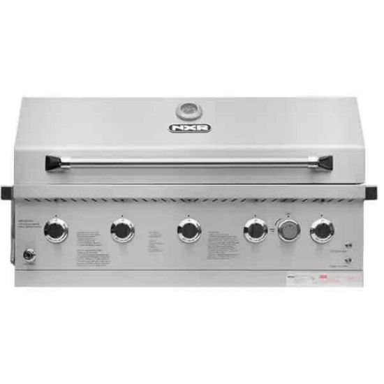 NXR 37 in. 5-Burner Built-In Gas Grill in Stainless Steel with Infrared and Rotisserie Burner