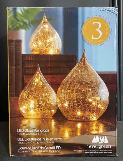 Hand-Blown Glass LED Glass Raindrops