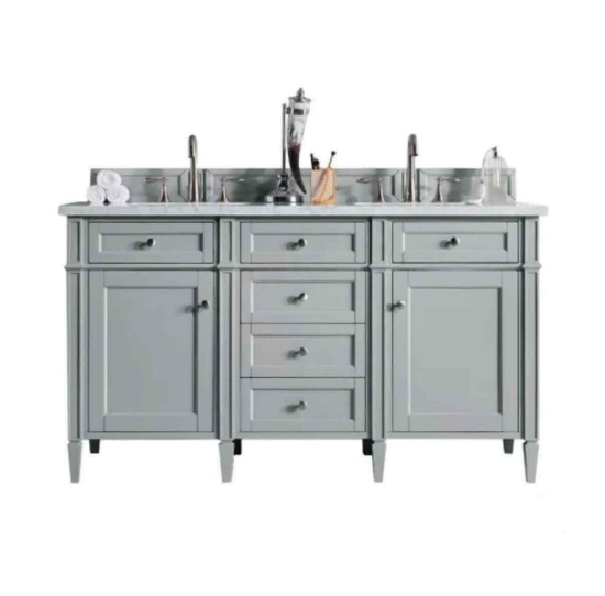 Brittany 60" Double Basin Poplar Wood Vanity