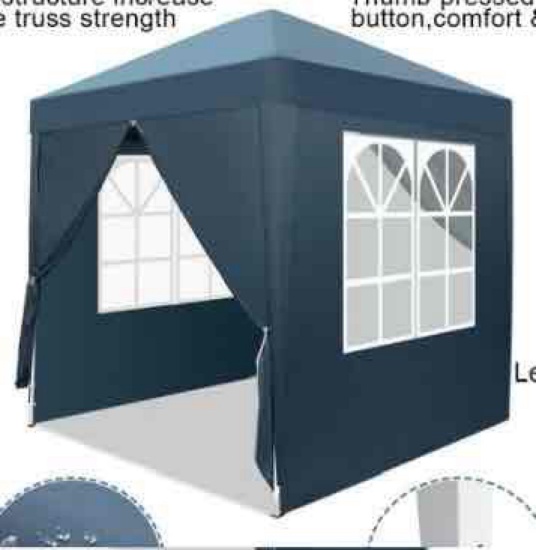 Ktaxon 6.5 x 6.5ft Ez Pop Up Gazebo Canopy Tent for Outdoor Waterproof Party Wedding 4 Sidewalls