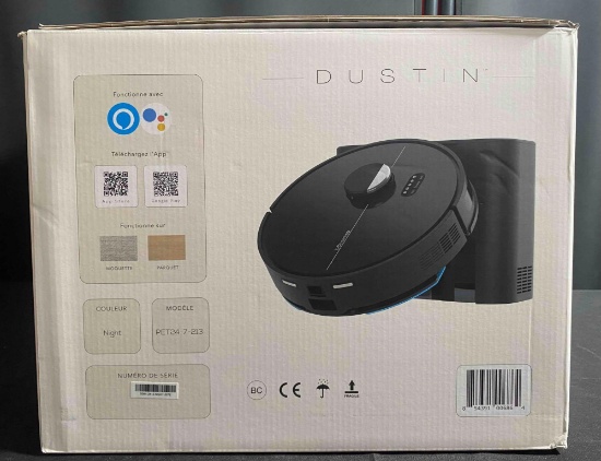 Dustin Wi-Fi Connected Self-Emptying Robot Vacuum and Mop in Night