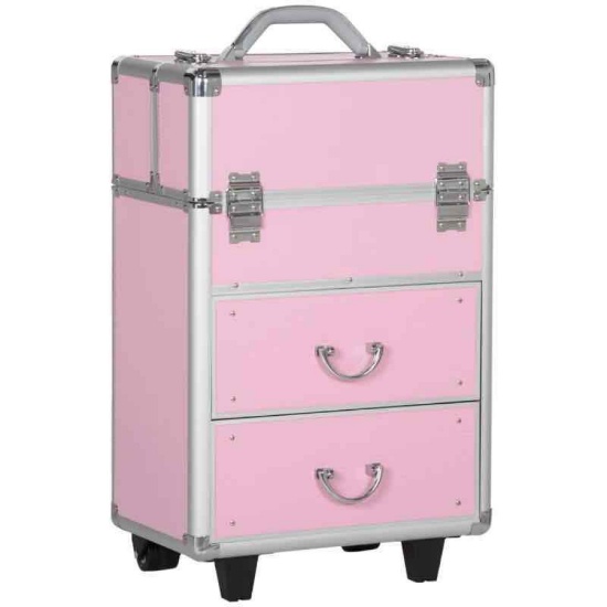 HOMCOM Rolling Makeup Storage Case