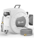 SILVEL Retractable Garden Hose Reel, 1/2 in x 75 ft Wall Mounted Garden Hose Reel