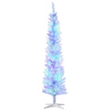 HOMCOM 7' Prelit, Pencil Artificial Christmas Tree