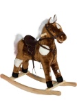 Qaba Kids Metal Plush Ride-On Rocking Horse Chair Toy