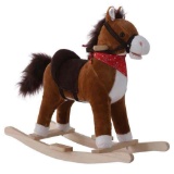 Qaba Kids Ride on Rocking Horse Plush Toy