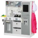 Qaba Play Kitchen Set for Kids W/ Lights Sounds