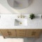 Vanity 60 in Art Single-Sink Bathroom Vanity in Natural Oak with Engineered Marble Top in Arabescato