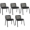 Costway Black Waterfall Seat Waiting Room Chair 5 Pack