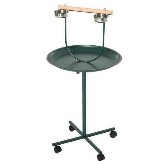 PawHut 48" Rolling T-Stand Bird Training Activity Playground With Perch