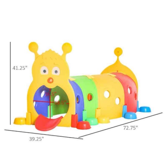 Qaba Caterpillar Kids Play Tunnel