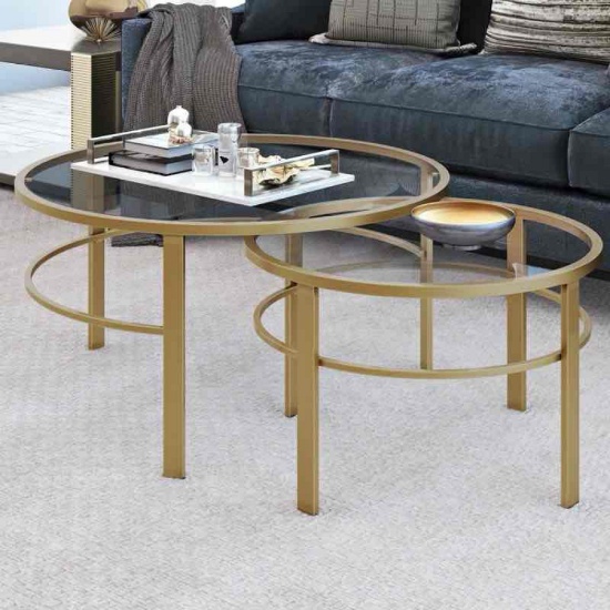 Gaia Glass Top Nesting Coffee Table