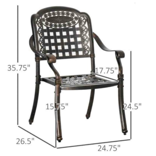Outsunny set of 2 Patio Dining Chairs