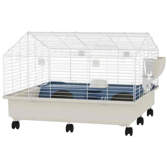 PawHut Rolling Small Animal Cage with Water Bottle