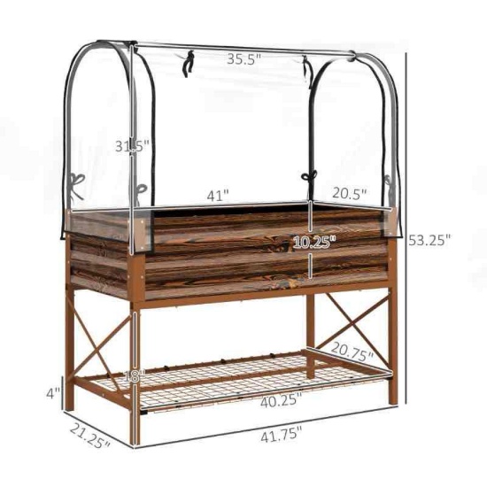 Outsunny Raised Garden Bed with Legs and Cover