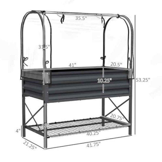 Outsunny Raised Garden Bed with Legs and Cover