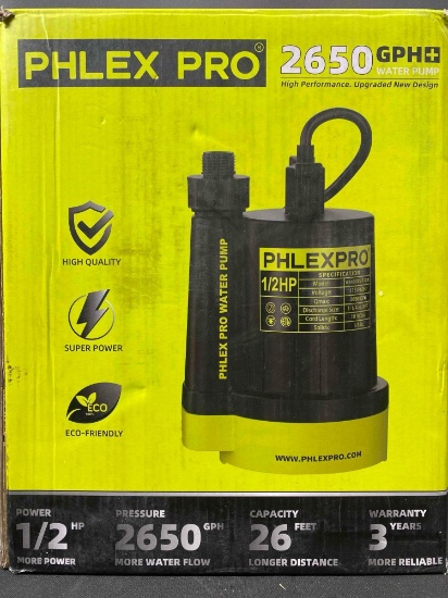 PhlexPro 1/2HP Sump Pump Submersible