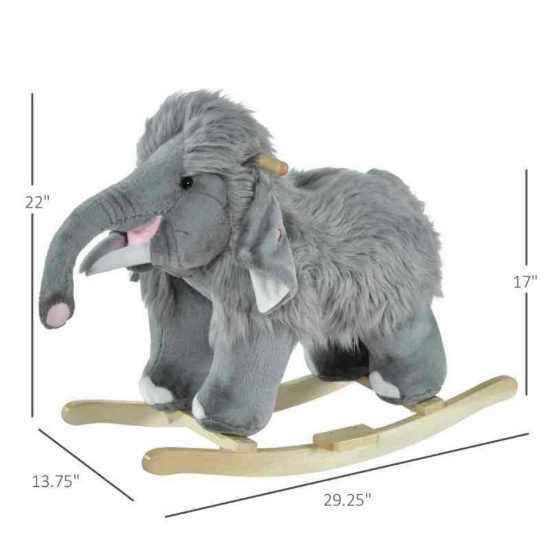 Qaba Kids Ride-On Rocking Horse Toy Mammoth