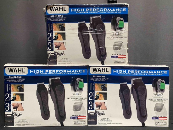 3 Pack of WAHL HIGH PERFORMANCE COMPLETE HAIRCUTTING & TOUCH-UP KIT