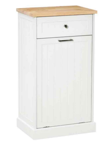 Homcom Kitchen Tilt Out Trash Bin Cabinet