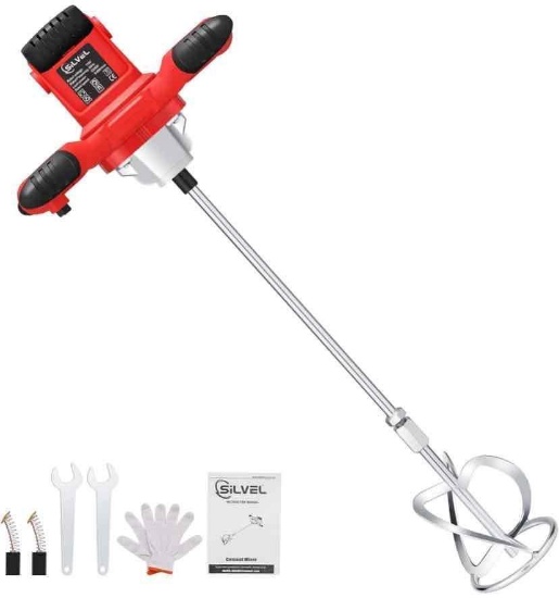 SILVEL 2300W Handheld Electric Concrete Cement Mixer