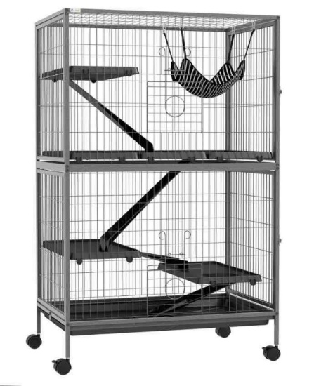 PAWHUT 50" 5-Tier Small Animal Cage with Heavy-Duty Steel
