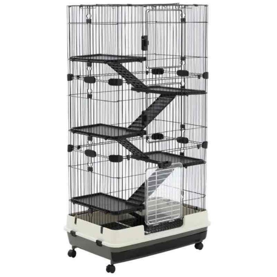 PawHut 32" 5-level Indoor Rabbit Enclosure Small Animal Hutch