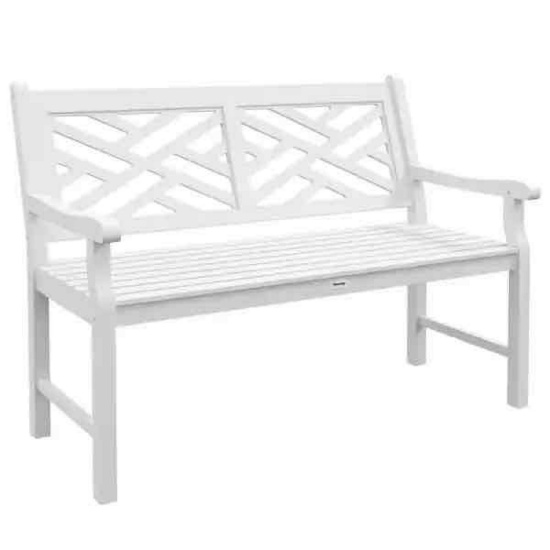 Outsunny 43.25" Outdoor Garden Bench, Wooden Bench, Poplar Slatted Frame Furniture