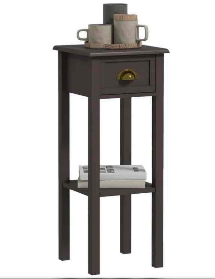 HOMCOM 2-Tier Side Table with Drawer, Narrow End Table with Bottom Shelf