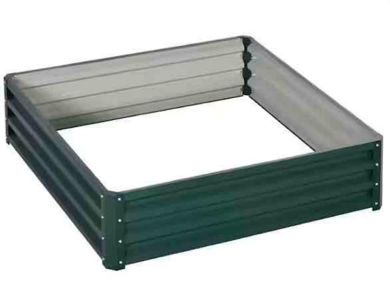Outsunny Green Steel Raised Garden Bed Box with Weatherized Steel Frame