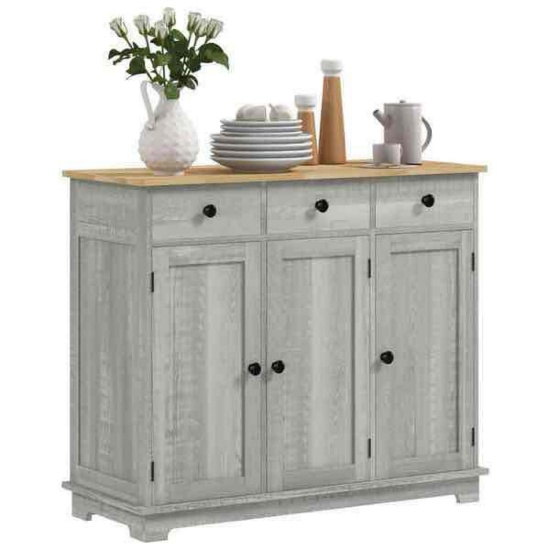 Distressed Gray Wood 39.75 in. Sideboard