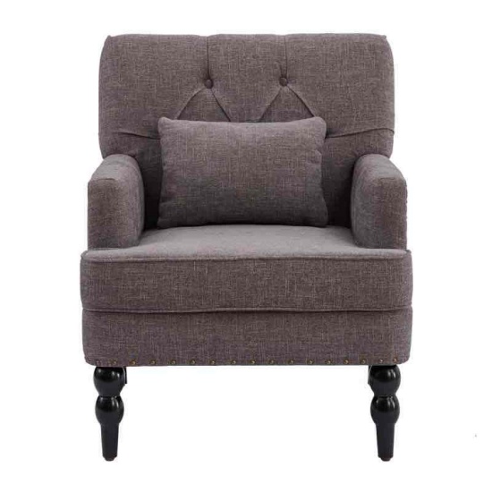 HIMO 29" W Polyester Tufted Armchair With Nailhead Trim And A Pillow