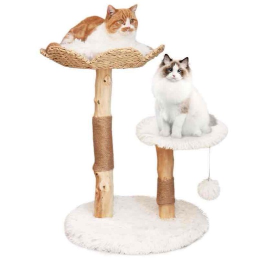 Cat Tree, Modern Wood Scratch Post for Indoor Cats