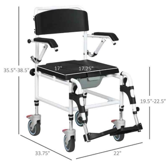 HOMCOM Accessibility Commode Wheelchair
