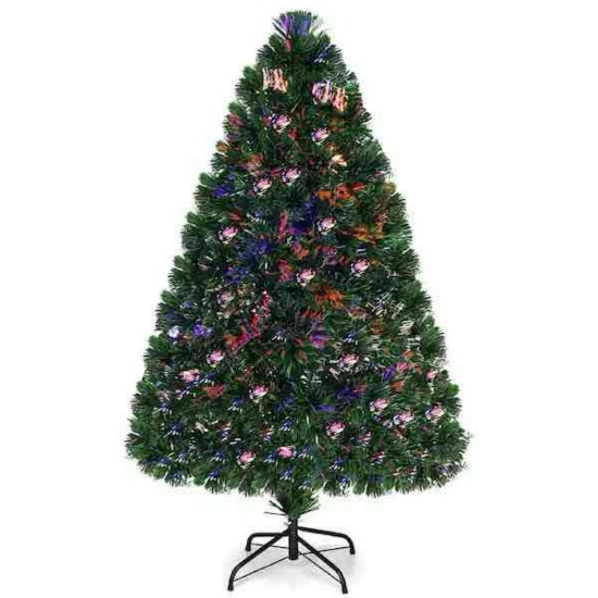 4 ft. Pre-Lit Fiber Optic Artificial PVC Christmas Tree