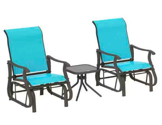 Outsunny 3-Piece Outdoor Gliders Set Bistro Set