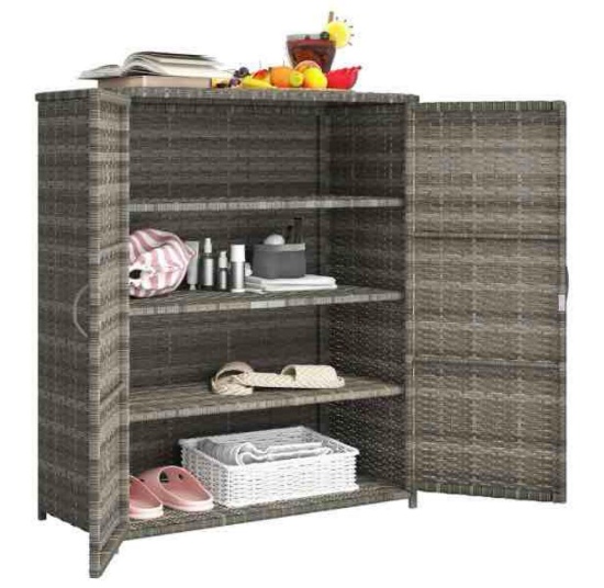 Outsunny Wicker Outdoor Storage Cabinet